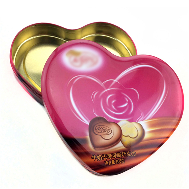 الغذاء الصف على شكل قلب حلوى القصدير مربع الحلوى