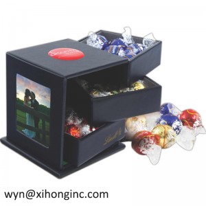 جديد تصميم فاخر على شكل قلب مخصص مطبوعة الشوكولاته علبة كرتون