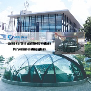 الحائط الساتر الزجاج العازل المغلفة عالية الجودة مع الذهب والمجوهرات وغيرها من الألوان، فضلا عن مرونة منحنى الزجاج العازل