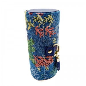 ترف طبقتين بالتناوب جولة أنبوب ورقة هدية مربع مع أزرار معدنية