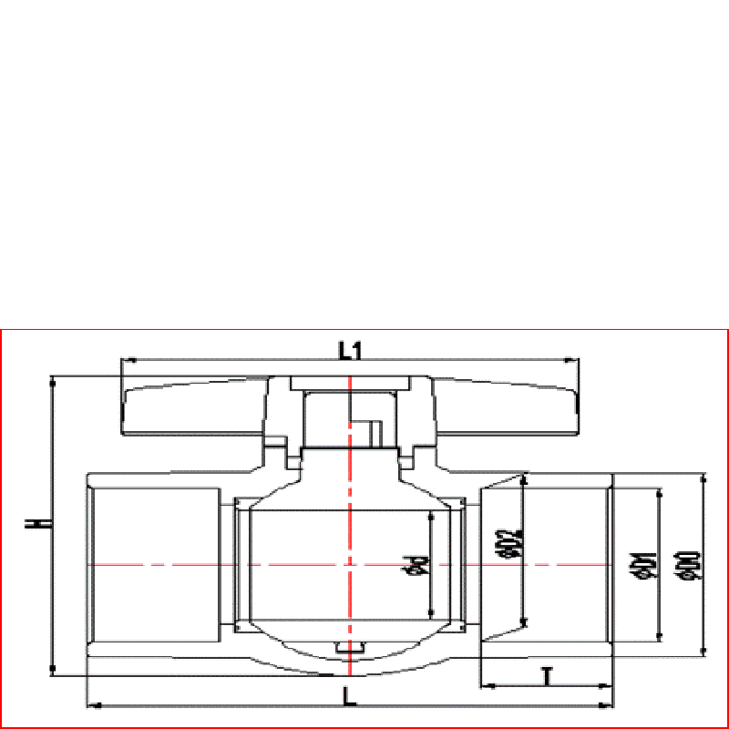 upvc صمام الكرة المدمجة