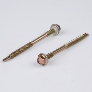 المسمار الحفر الذاتي مع غسالة البلاستيك ، وموضوع مزدوج ، المجلفن الأصفر ، رئيس عرافة