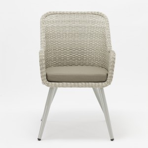 الألومنيوم الروطان في الهواء الطلق مجموعة الأثاث المستطيل الجدول مع 6 كراسي