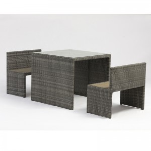 الألومنيوم الروطان مربع الجدول بارك الأثاث في الهواء الطلق مجموعة مع ثقب مظلة