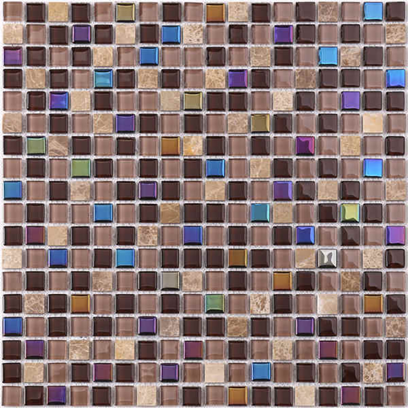 قزحيّ زخرفيّ زخرفيّ غرفة جدار قرميد زجاجيّ فسيفساء مختلط سيراميك Backsplash للبيع