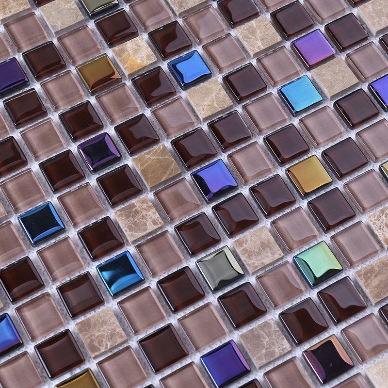 قزحيّ زخرفيّ زخرفيّ غرفة جدار قرميد زجاجيّ فسيفساء مختلط سيراميك Backsplash للبيع