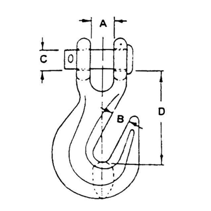 الولايات المتحدة نوع مزورة الأصفر الزنك G80 Clevis Grab Hook