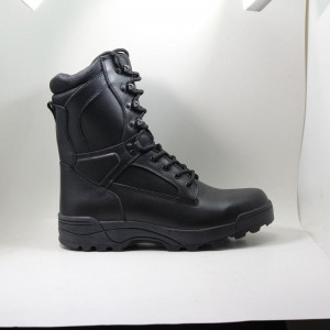 جلدية حقيقية الرجال \ الجيش مكافحة الأحذية العسكرية مع سستة