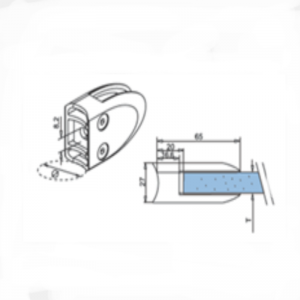 الفولاذ المقاوم للصدأ طول D المشبك الزجاج