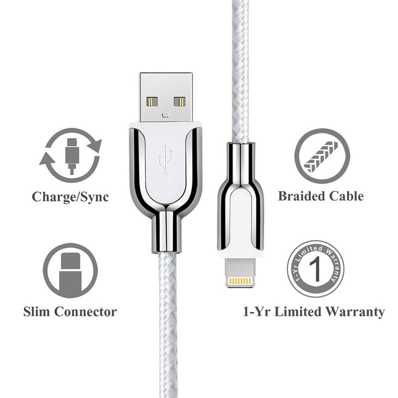 KPS-8445CB سبائك الزنك النايلون / غزل القطن كابل USB