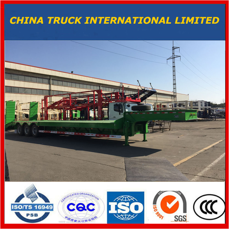 الأخضر 3 محاور حفارة النقل Gooseneck Lowboy Low Bed Lowbed نصف مقطورة