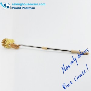 Akbrand فرشاة المرحاض فرشاة الفولاذ المقاوم للصدأ مرنة مع فرشاة تنظيف متعددة الوظائف الصغيرة