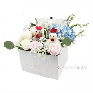 فاخر مخصص الطباعة والتغليف الملمس ورقة هدية مربع زهرة مربع