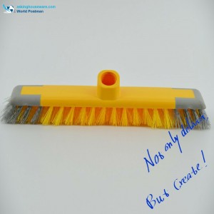 Akbrand صغير الحجم دفع فرشاة مع المائل الموضوع ضيق مربع فرشاة مجلس قصير شعيرات PP الصلب