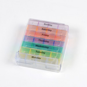 لون قوس قزح 7 أيام أسبوع واحد مجموعة واحدة برج درج نوع بيضاوي حبة صندوق