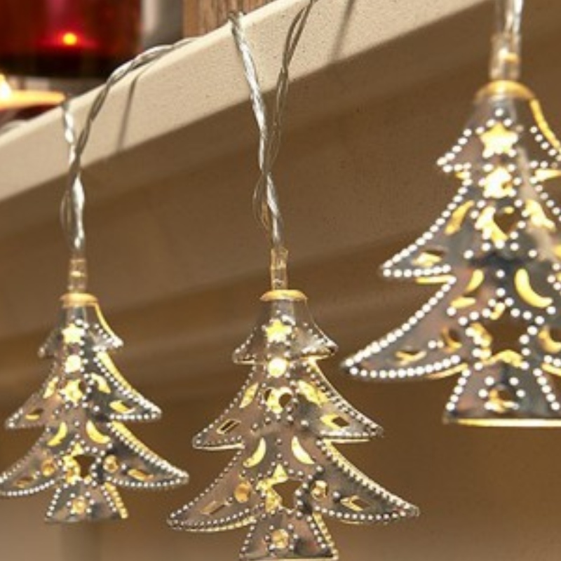الحديد شجرة عيد الميلاد سلسلة مصباح