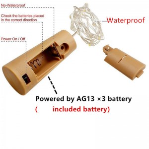 20 LED قطاع النبيذ زجاجة مصباح أضواء الجنية كورك سلسلة الأسلاك 2M حفل زفاف