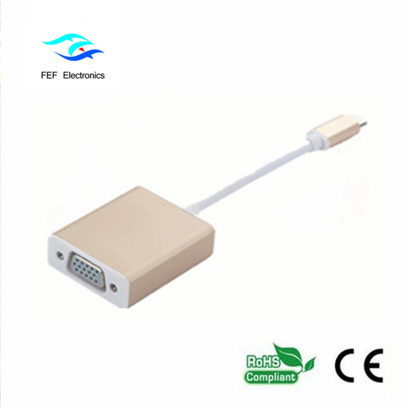 USB 3.1 Type-C محول ذكر أنثى VGA Code: FEF-USBIC-002