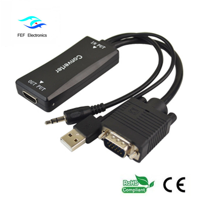 ذكر VGA إلى HDMI الإناث + الصوت + USB إمدادات الطاقة الكود: FEF-HIC-011