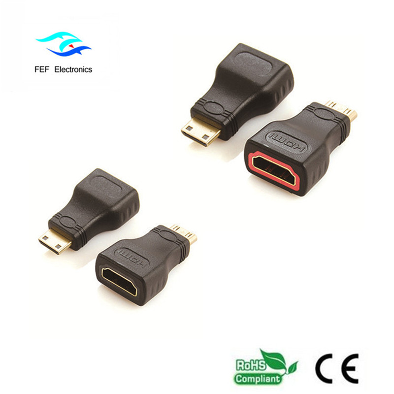 HDMI الإناث إلى ميني HDMI محول الذكور الذهب / النيكل مطلي الرمز: FEF-H-022