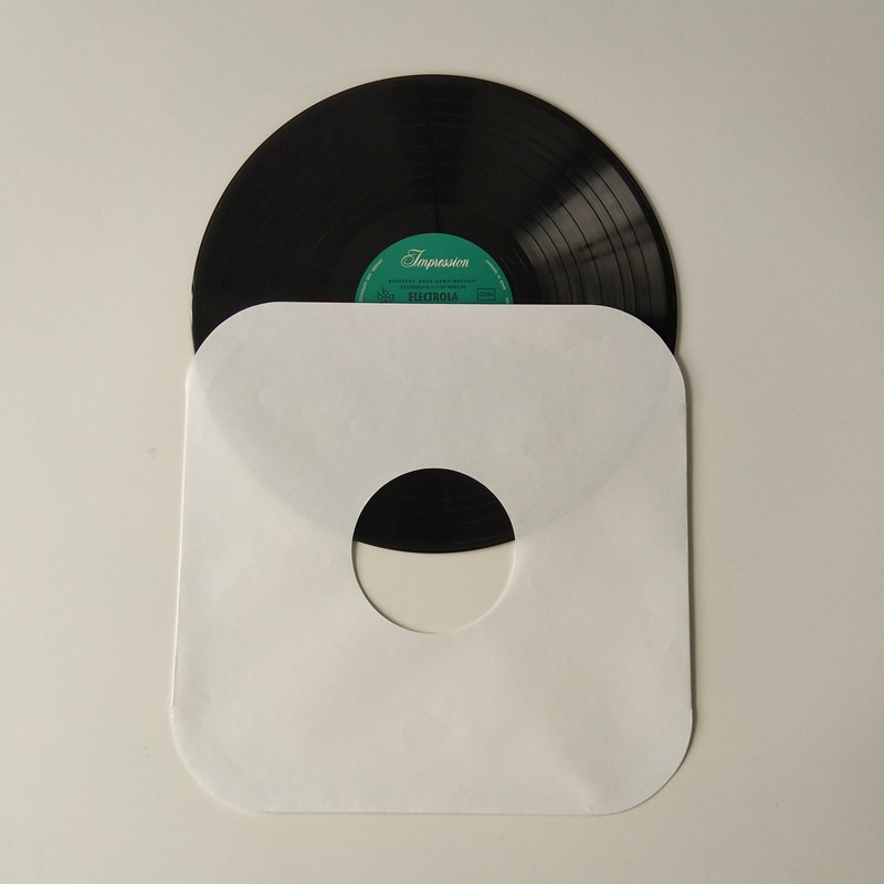 12 ورقة بيضاء LP سجل كم 33 RPM زوايا مستديرة مع هول