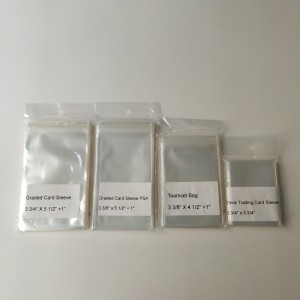 2 ميل كريستال واضح البلاستيك البولي بروبيلين الأكمام بطاقة متدرج