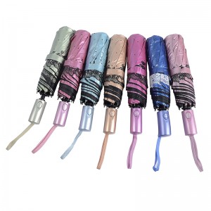 المواد اللون الأشعة فوق البنفسجية الوردي مع الطباعة مظلة 3 أضعاف وظيفة مفتوحة كاملة