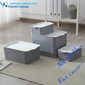 صندوق بلاستيك متعدد الوظائف مع غطاء ، حاويات تخزين واضحة 5 في 1