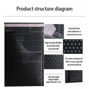 مخصص مطبوعة التعبئة والتغليف البلاستيكية فقاعة EnvelopesPink روز الذهب فقاعة كيس بولي ميلر