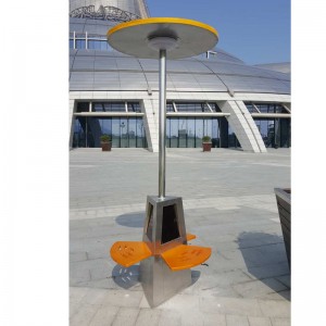 الطاقة الشمسية مأوى مقاعد البدلاء الصلب الإعلان الهاتف القطب والأجهزة اللوحية الشحن