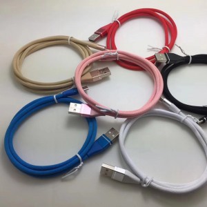 كبل بيانات مضفر ملون ، شحن سريع ، كابل USB للإسكان الدائر ، لشاحن USB صغير ، النوع C ، شحن البرق من نوع iPhone ، المزامنة