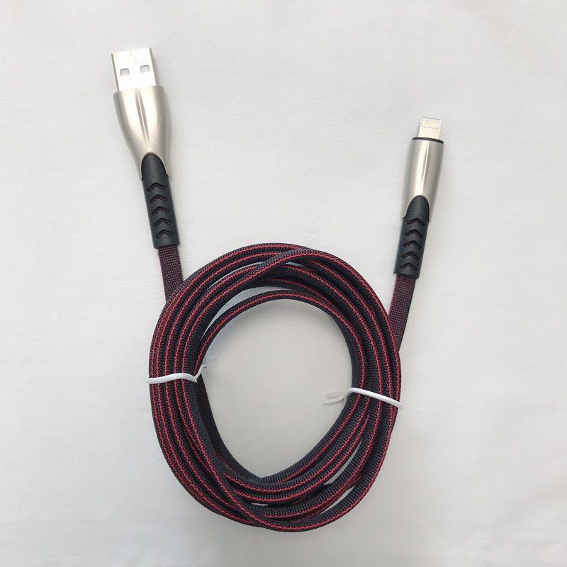 2 متر 1.8A مضفر سريع الشحن شقة سبائك الزنك الإسكان متشابكة الحرة فليكس الانحناء كابل بيانات USB ل micro USB ، اكتب C ، تهمة البرق فون ومزامنة