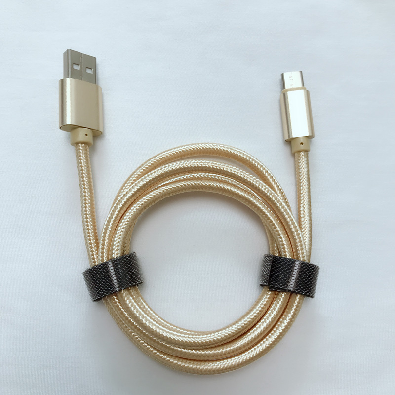 سعر جيد كابل بيانات USB مضفر سريع الشحن لشحن الألمنيوم لجهاز USB الصغير ، النوع C ، رسوم شحن ومزامنة هاتف iPhone