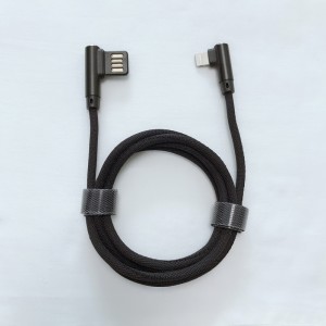 كبل بيانات USB 2.0 مزدوج الوجه بزاوية اليمنى مضفر سريع الشحن كابل بيانات USB للإسكان من نوع USB لجهاز USB الصغير ، النوع C ، شحن ومزامنة شحن...