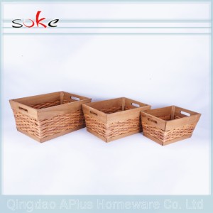 الجملة المنسوجة يدويا ص الروطان سلة التخزين