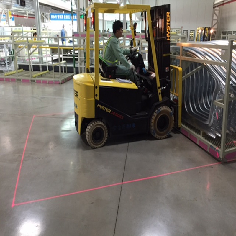 9-80Vdc الليزر عالية السطوع الصمام Forlift الأحمر ضوء المنطقة