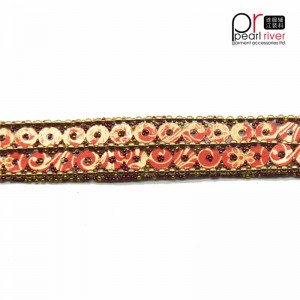 حبات التشذيب حديثا مع الترتر البرتقالي الخياطة مزدوجة