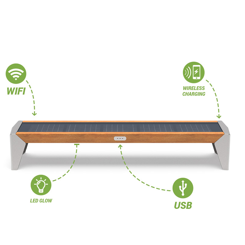 المدينة الذكية شحن مقعد الأثاث الحضري الضوئية