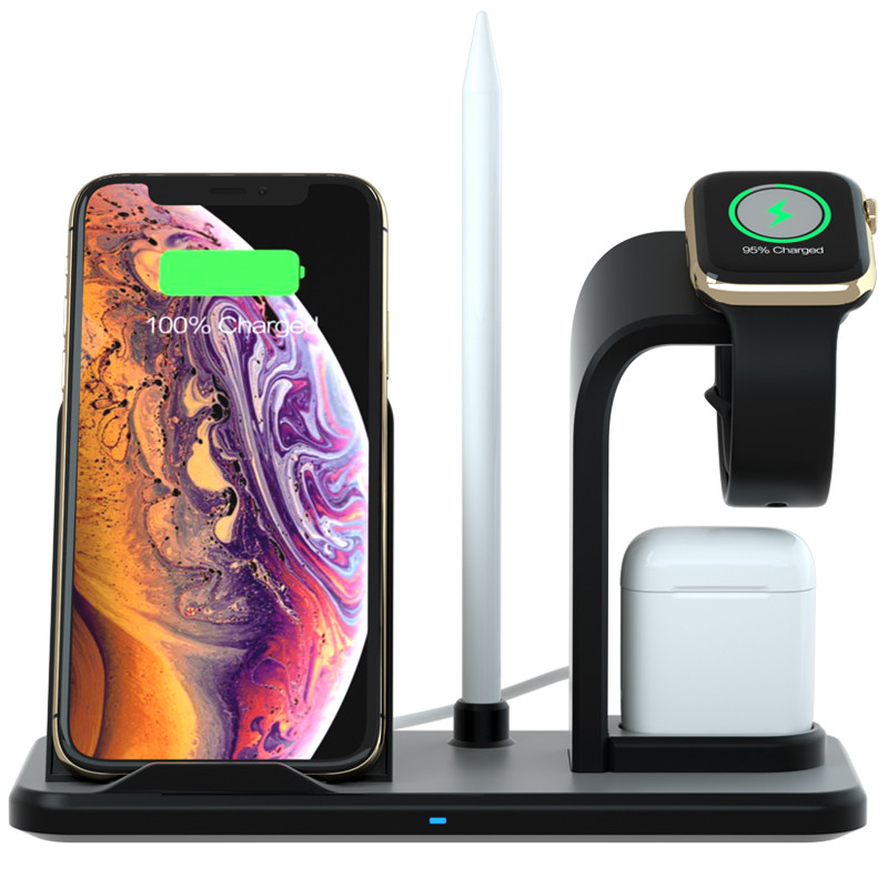 KPS-9303HC شاحن لاسلكي مخصص للهاتف بسرعة 10in Qi بسرعة 3in1 لـ Iwatch و airpods