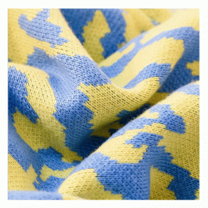 بالإضافة إلى حجم طويل الجسم الصوف الأنجورا موجة جاكار سميكة دافئة متماسكة اللباس سترة