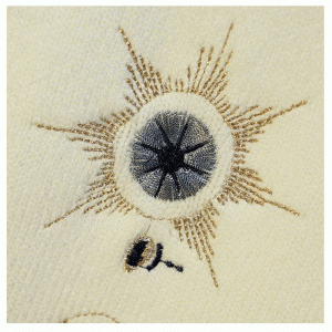 2019 فضفاضة العمل الثقيل الذهب الفراء Luxy النجوم التطريز جولة الرقبة سترة متماسكة سميكة