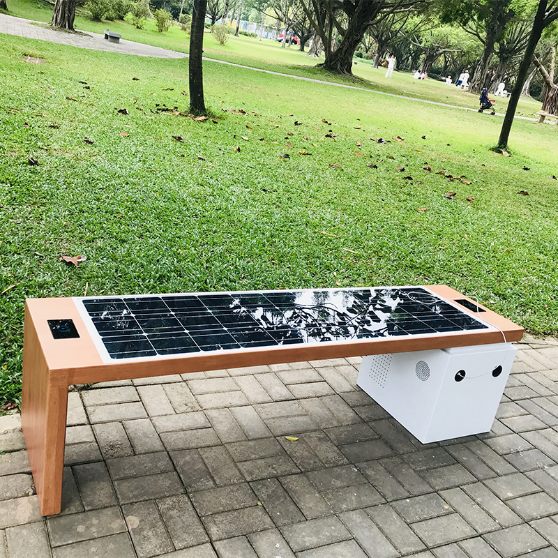 تعمل بالطاقة الشمسية الذكية في الهواء الطلق أثاث معدني حديقة مقاعد البدلاء لحديقة وشارع