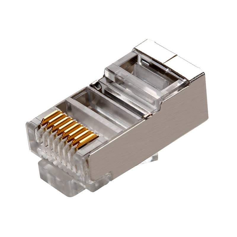 RJ45 موصل CAT5E CAT6 تجعيد إيثرنت موصل STP 8P8C وحدات المقابس رئيس الكريستال