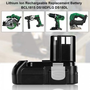 بطاريات ليثيوم أيون 18v 2000mAh Repalcement الحفر الكهربائية ل Hitach BCL1815 ، BCL1820