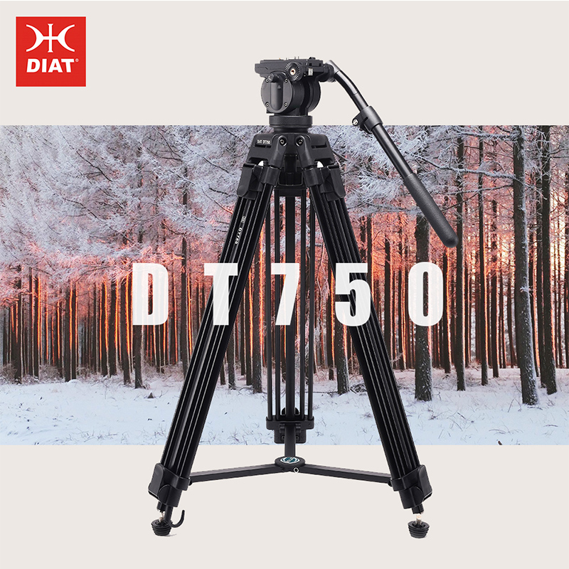 DIAT جديد DT750 دعم كاميرا فيديو ترايبود ثلاثة أقسام 1.7 متر ارتفاع DSLR ترايبود الثقيلة