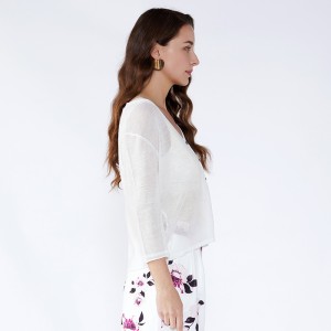 المرأة الكورية السيدات الأبيض اثنين من قطعة مجموعة ملابس النساء قمصان طويلة الأكمام البلوزات