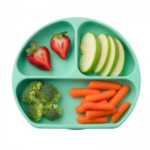 مقاومة للحرارة سيليكون جولة مقسمة لوحات عشاء الطفل