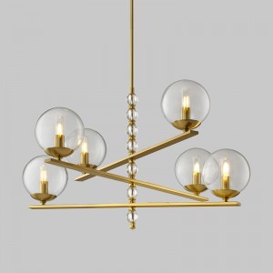 الفن الحديث تصميم غرفة المعيشة الأزياء زجاج الكرة الثريا Km2131