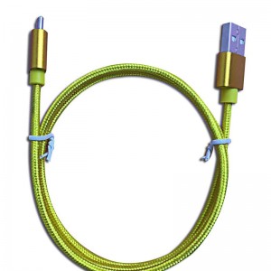 نقي اللون نايلون briaded كبل البيانات Type-C