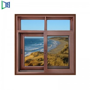 مسحوق الطلاء مكتب السلامة قفل الشمبانيا اللون الإطار العمودي زجاج انزلاق النافذة من الصين